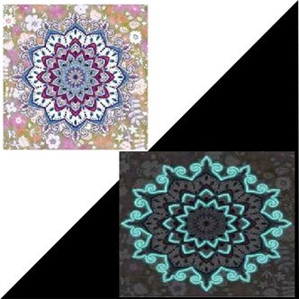 Mandala 2 med selvlysende diamanter