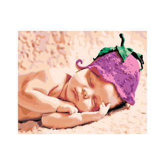 Baby - Paint by Numbers Premium - 40 x 30 cm - med-saml-selv-ramme