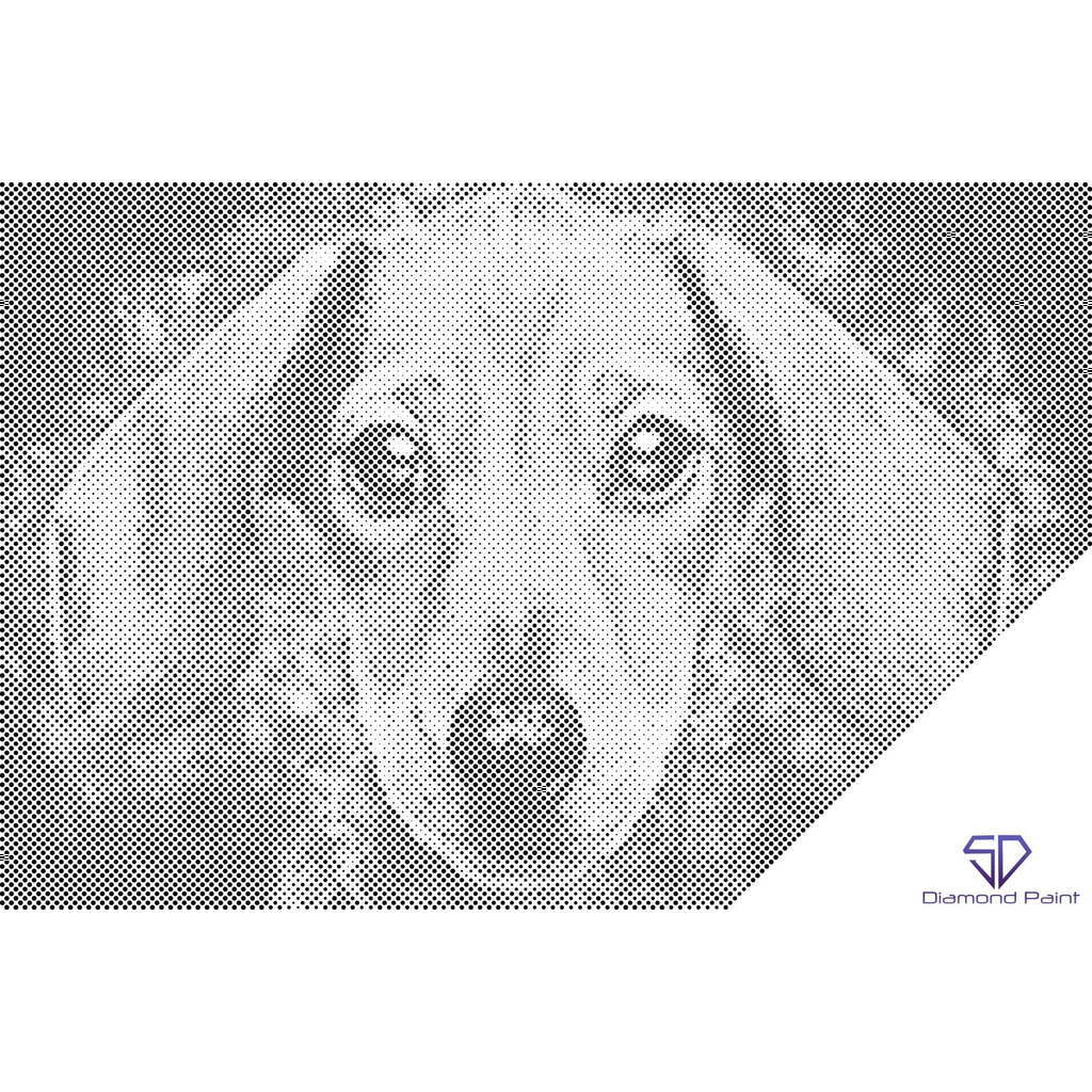 Mal med Prikker - Gravhund - Uden ramme - 120 x 80 cm