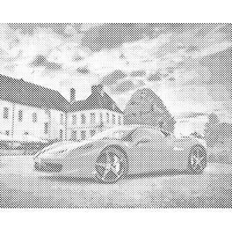 Mal med Prikker - Ferrari - Opspændt på ramme - 100 x 80 cm