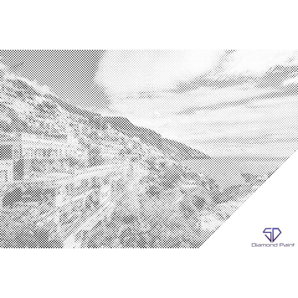 Mal med Prikker - Amalfi Kyst i Italien - Opspændt på ramme - 60 x 40 cm
