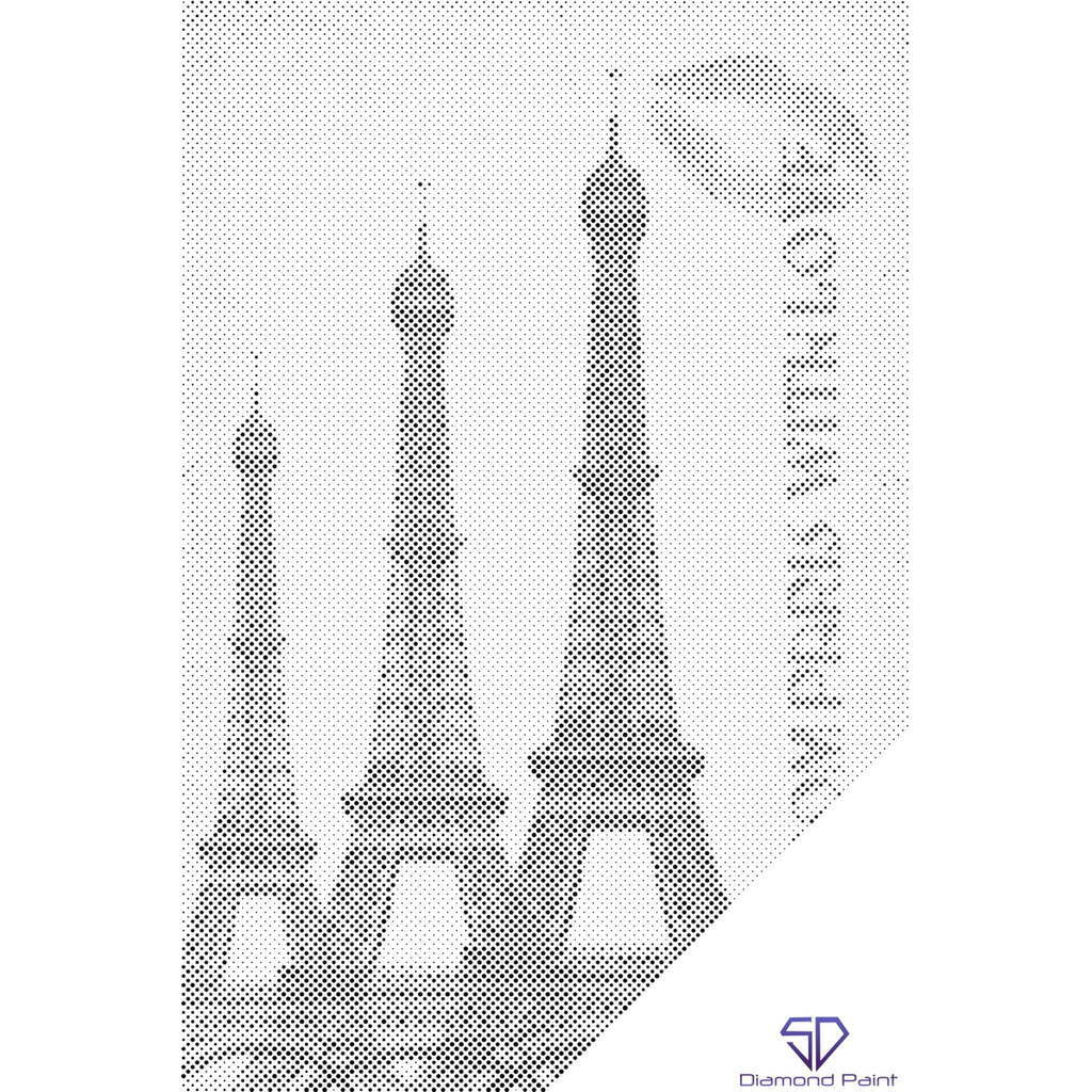 Mal med Prikker - Postkort fra Paris - Opspændt på ramme - 80 x 120 cm