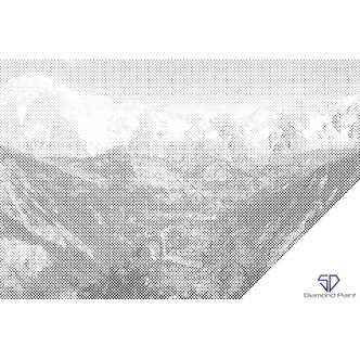 Mal med Prikker - Bjerget Mont Blanc, Alperne - Uden ramme - 80 x 60 cm