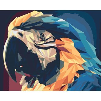Ara papegøje 2 - Paint by Numbers Premium - 50 x 40 cm - Med saml-selv-ramme