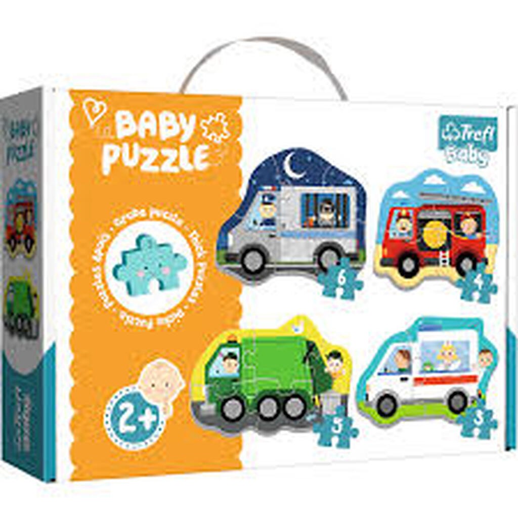 Baby Puzzles - Vehicles - 3/4/5/6 brikker