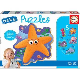 Baby Puzzles - Sea Animals - 2-4 brikker