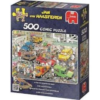 Jan van Haasteren - In the car respraying shop - 500 Brikker