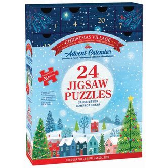 Julekalender - Landsbyen ved juletide (24 x 50 brikker)