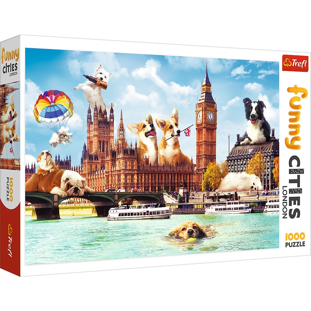 Hunde i London - Funny Cities - 1000 brikker