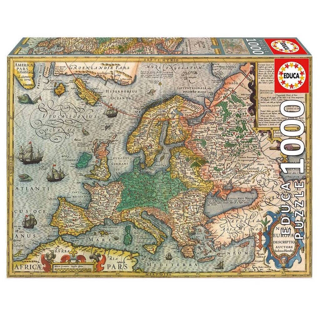 Kort over europa - 1000 brikker