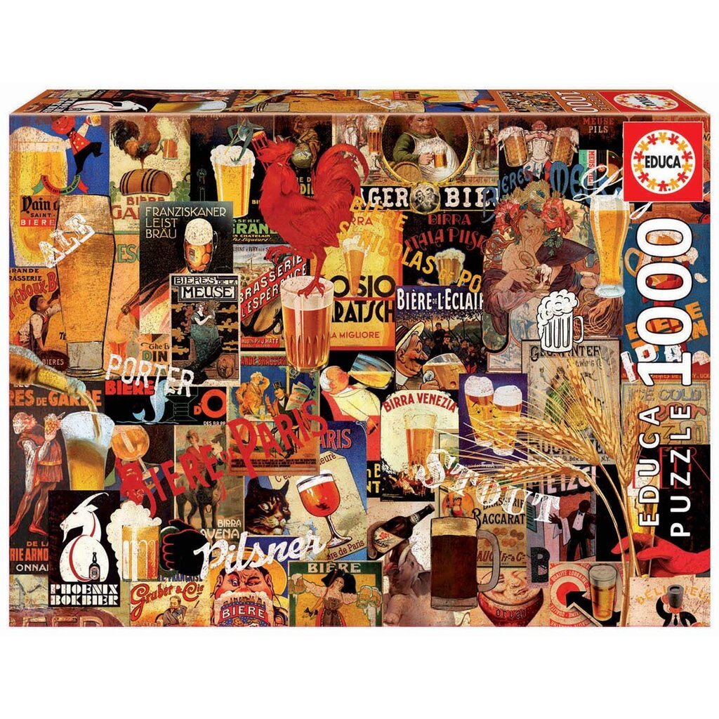 Vintage Beer Collage - 1000 brikker