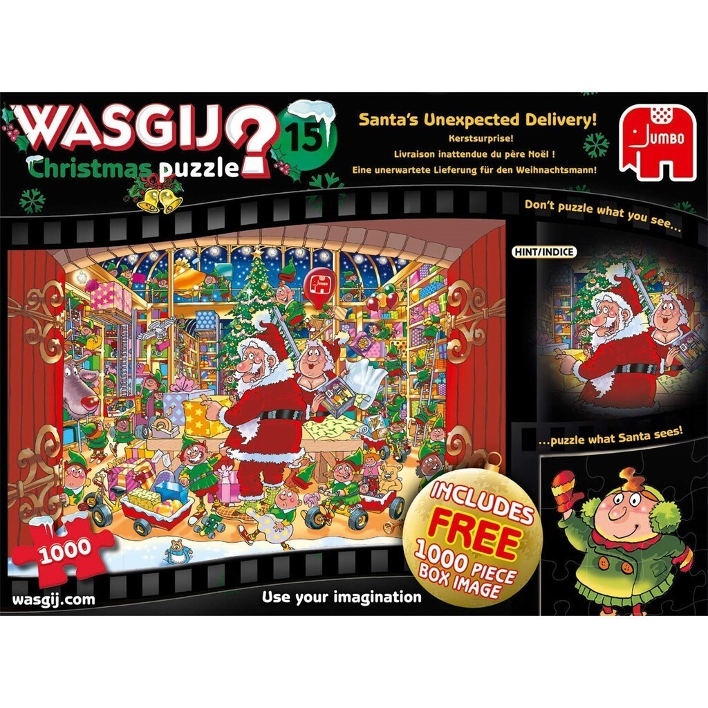 Wasgij - Christmas #15 - Santa&#39;s unexpected delivery - 1000 brikker