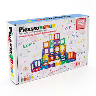 Picasso Tiles Artistry Magnetic Tiles set 42 Dele - Magnetic Tiles - Legekammeraten.dk