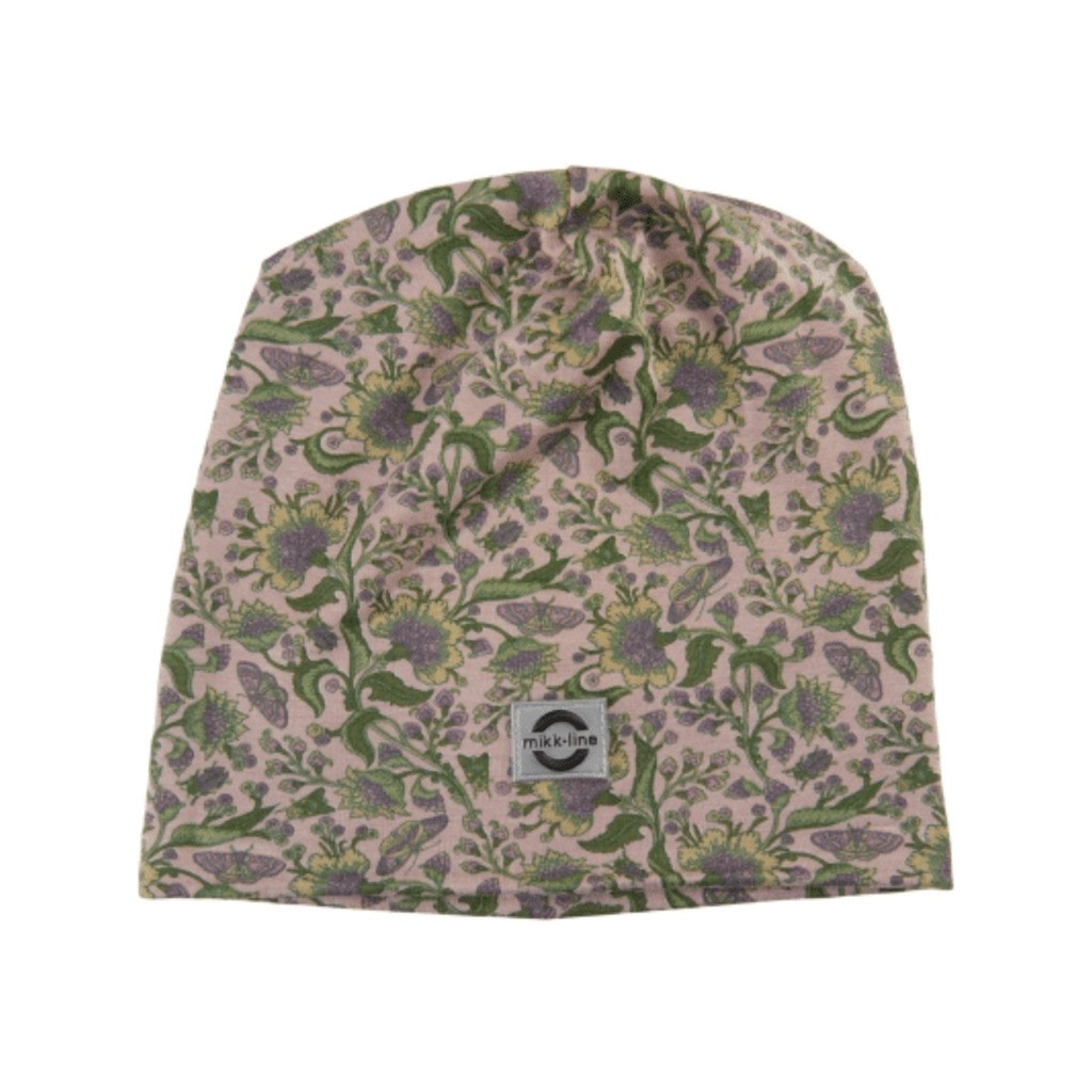 Mikk-Line 2-lags Viskose Hue Med Blomster , Twillight Mauve - Legekammeraten.dk