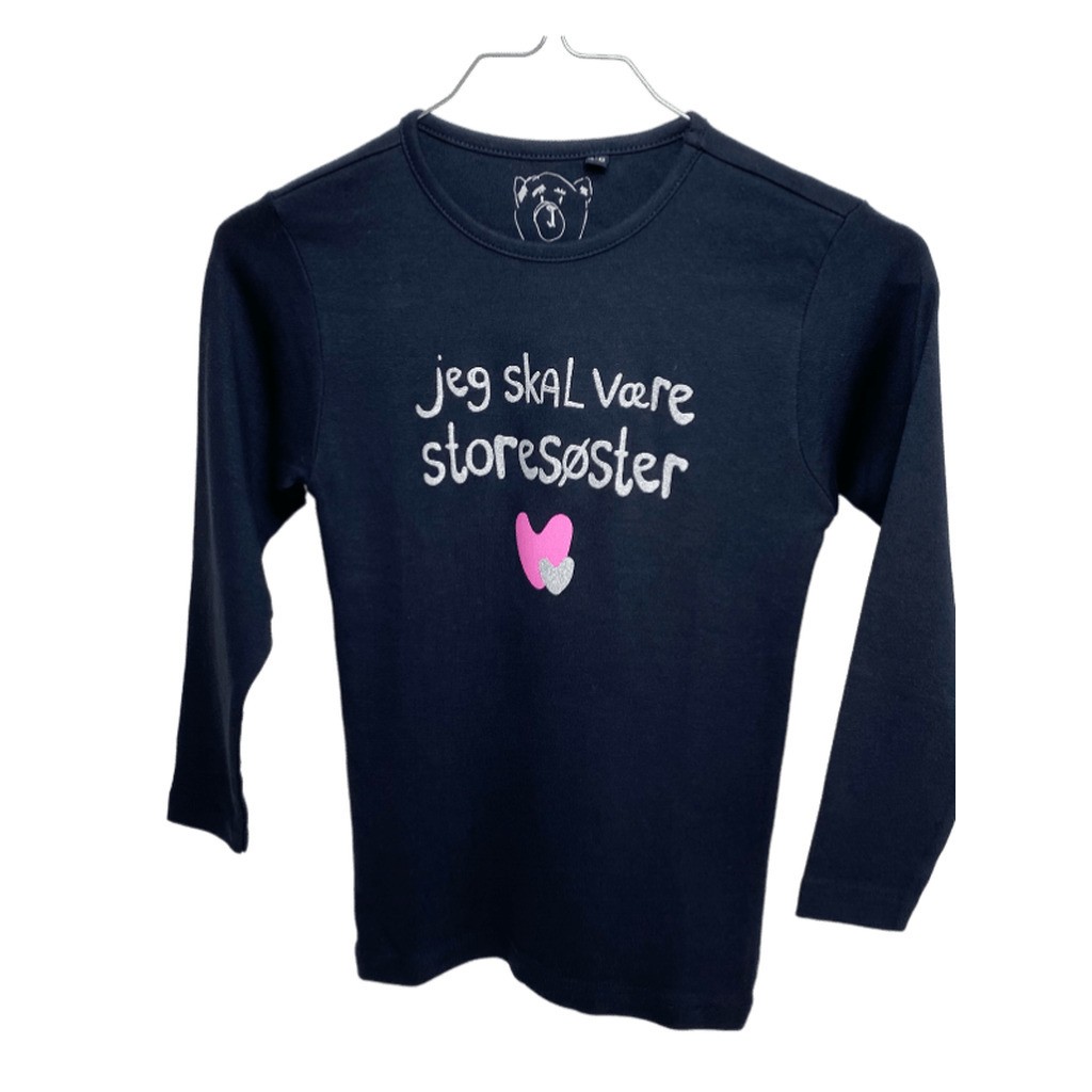 Jeg Skal Være Storesøster T-Shirt L/S, Dark Navy - Legekammeraten.dk
