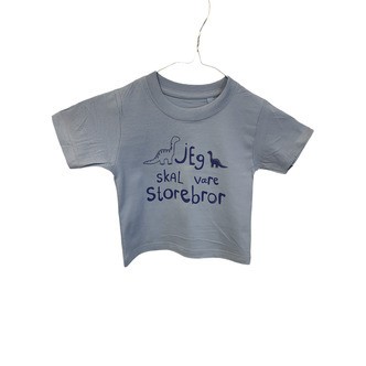 Jeg Skal Være Storebror T-shirt S/S DinosaurÂ Sky Blue - Skjorter og toppe - Legekammeraten.dk