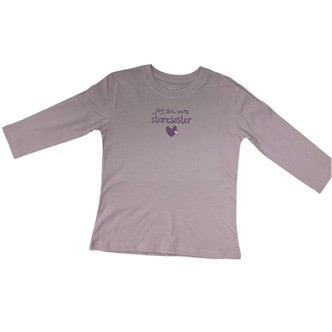 Jeg Skal Være Storesøster T-Shirt L/S, Lavender Med Lilla print - Jeg skal være storesøster T-Shirt - Legekammeraten.dk