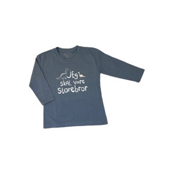 Jeg Skal Være Storebror T-shirt L/S DinosaurÂ Denim Blå - Skjorter og toppe - Legekammeraten.dk