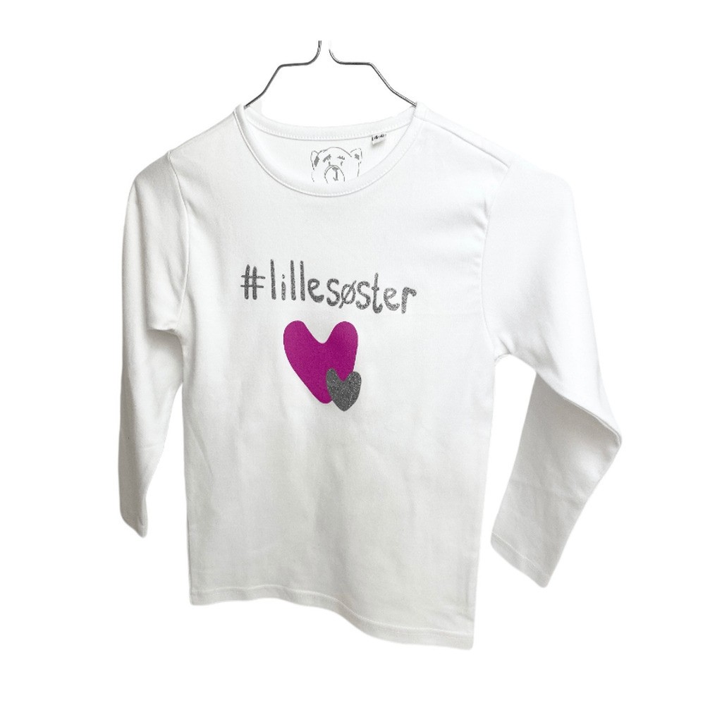 #Lillesøster T-Shirt L/S, Hvid - Legekammeraten.dk