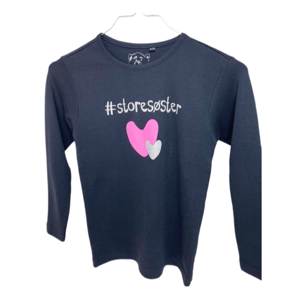 #Storesøster T-Shirt L/S, Dark Navy - Jeg skal være storesøster T-Shirt - Legekammeraten.dk
