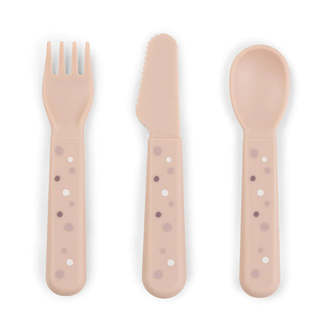 Done By Deer Foodie Bestik Sæt - Happy Dots - Powder - Service og bestik - Legekammeraten.dk