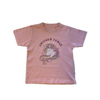 T-Shirt Med Sød Enhjørning  S/S, Lyserød - T-Shirt - Legekammeraten.dk