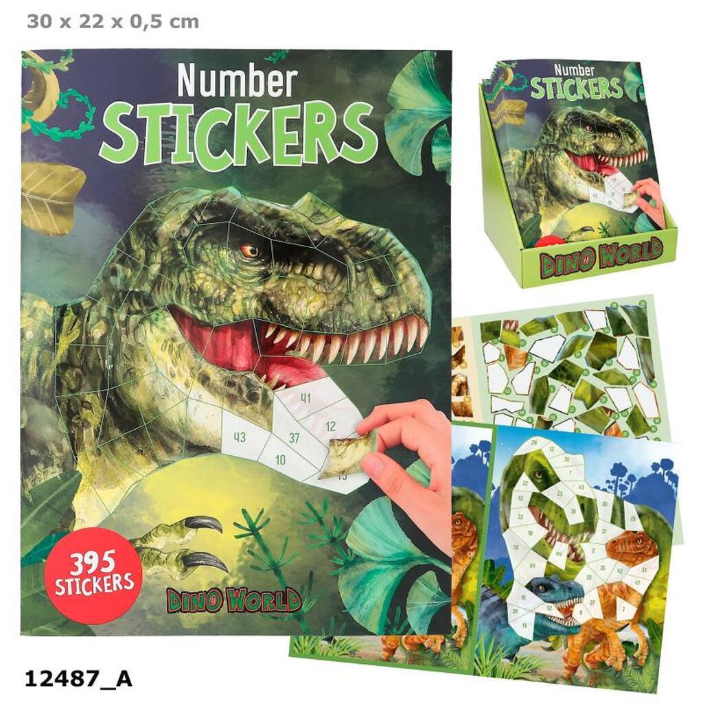 Dino World Nummer Stickersbog - Kreativitetssæt - Legekammeraten.dk