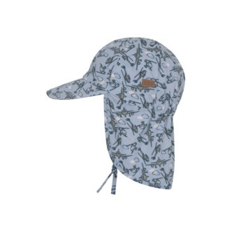Melton Solhat Med Print UV 50+, Blue Helicopter - Sommerhat - Legekammeraten.dk