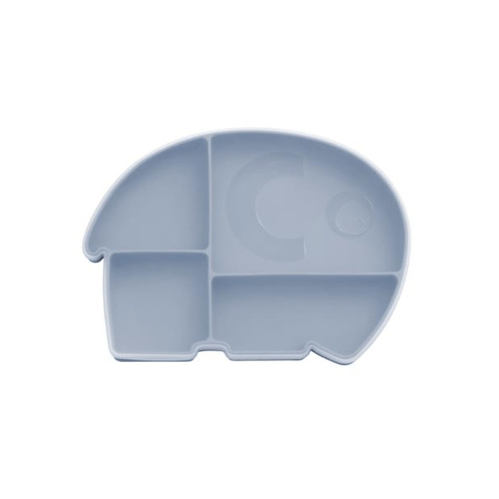 Sebra Silikone Tallerken Med Låg, Fanto, Powder Blue - Legekammeraten.dk