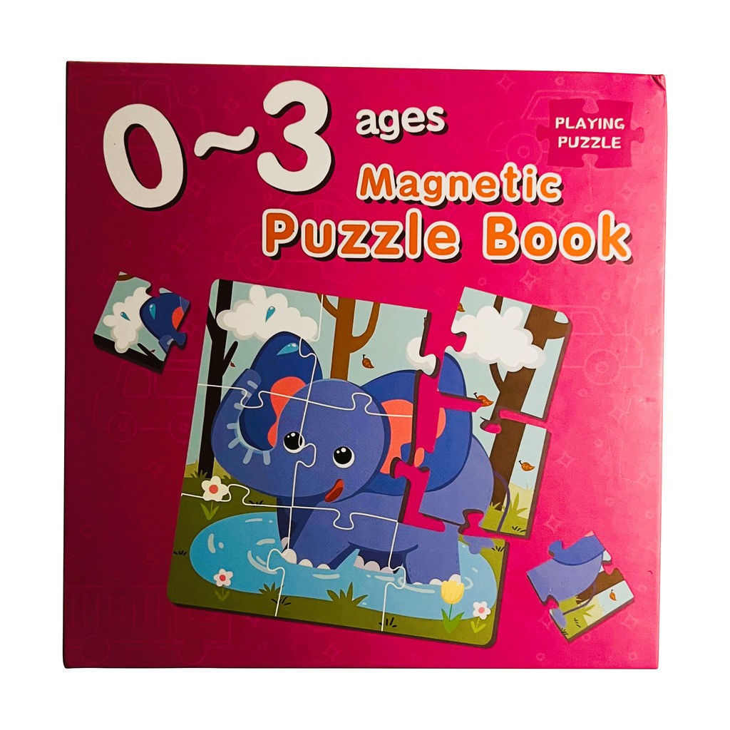 Magnet Puslespil, bog med 3 stk. 1-6 år - Dyr / 0 - 3 år