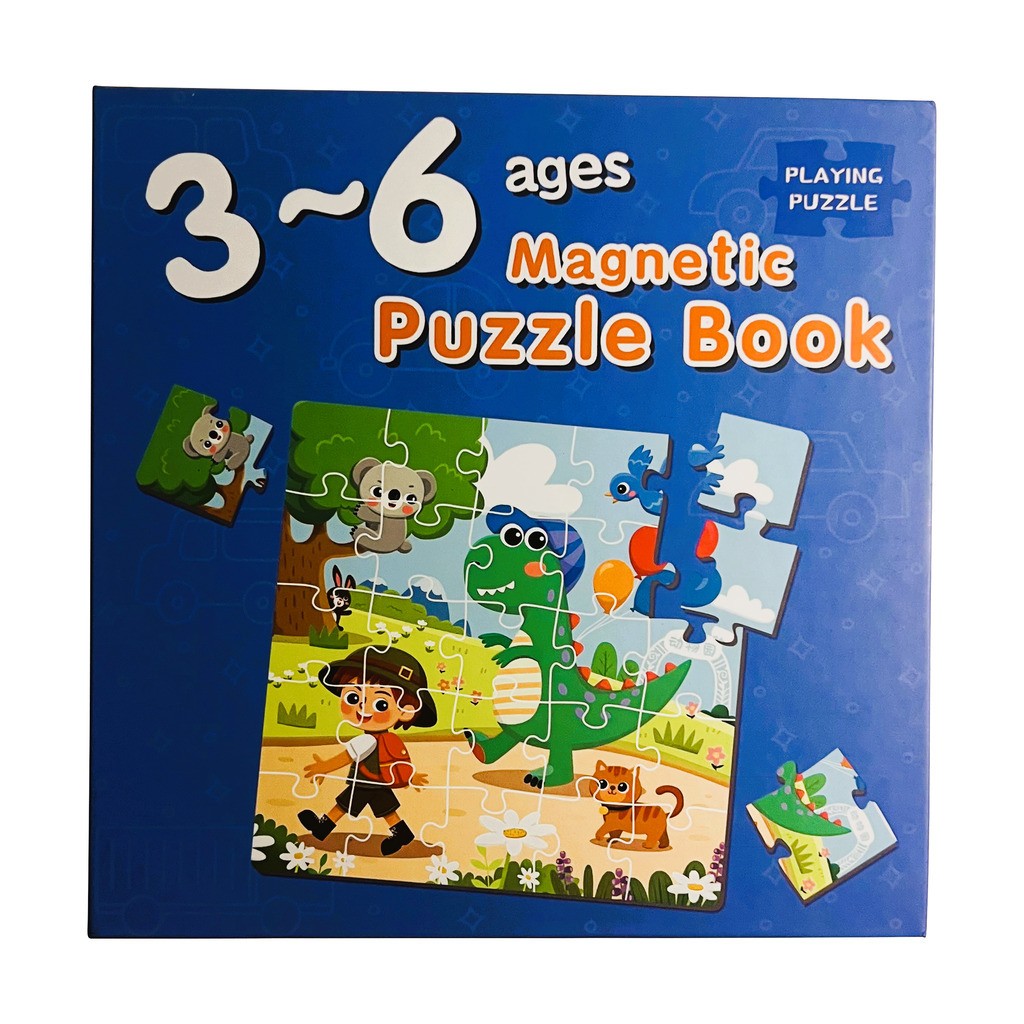 Magnet Puslespil, bog med 3 stk. 1-6 år - Zoo / 3 - 6 år