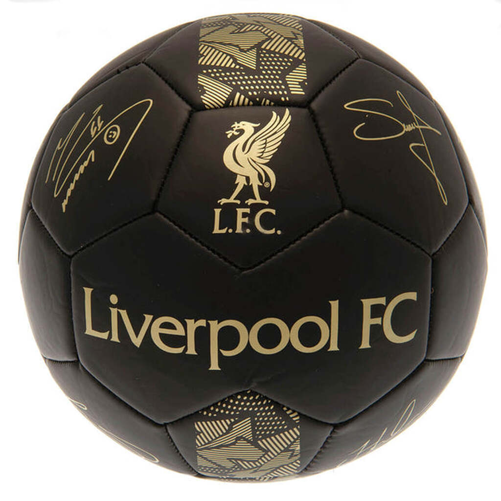 Liverpool FC Foldbold sort/guld - Størrelse 5