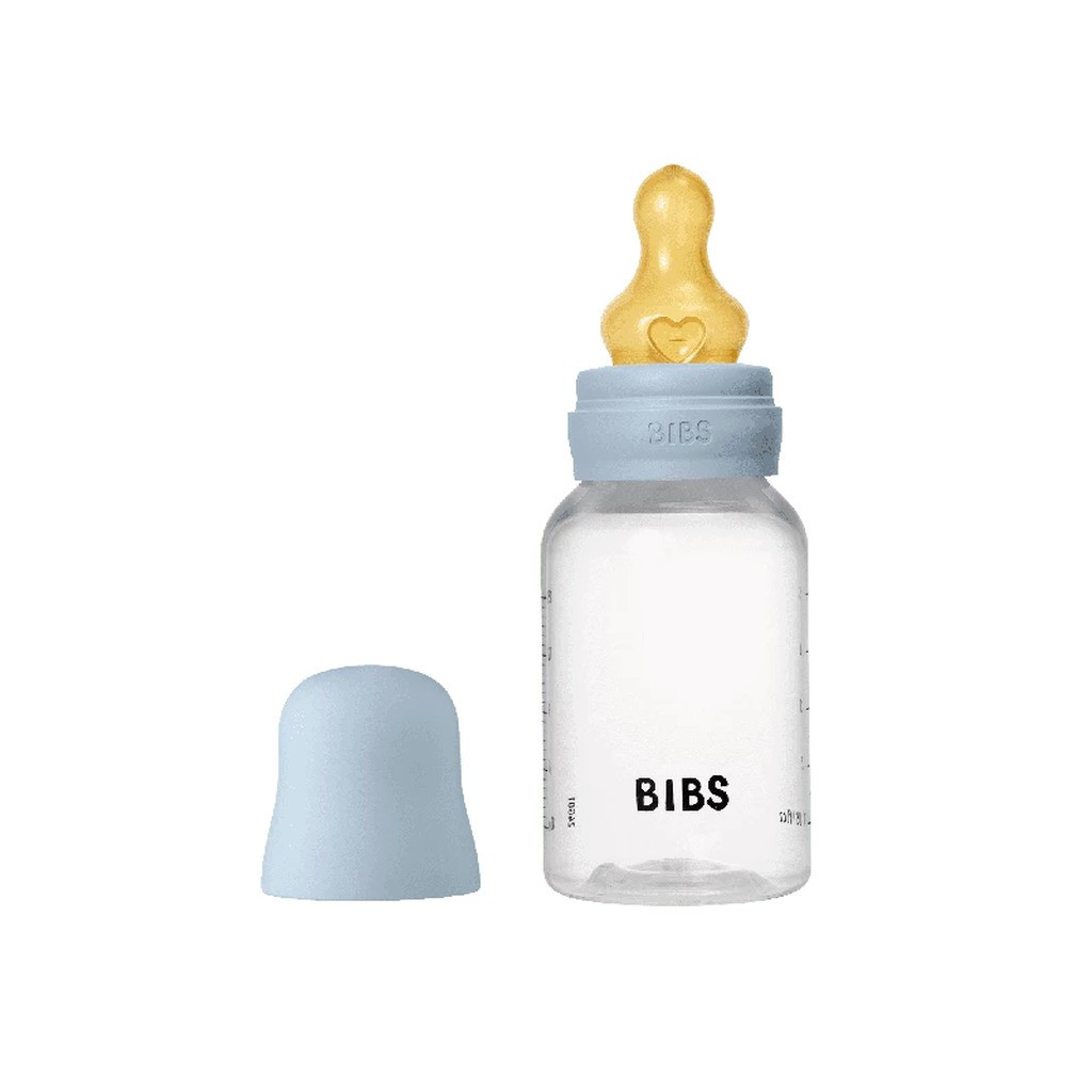 Bibs Baby Flaske Rund Latex 1 Pack 150 ml Slow Flow Baby Blue