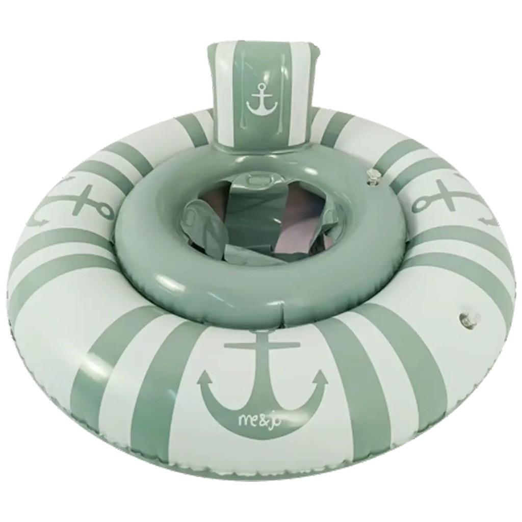 Me&Jo Baby badering i grøn, 65 cm / Baby swim seat in green