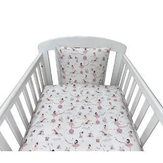 NM Junior Sengelinned - Off - White m/ Blomme Farvet Ballerina