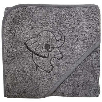 NM Badeslag Mørkegrå M/elefant 80x80 cm