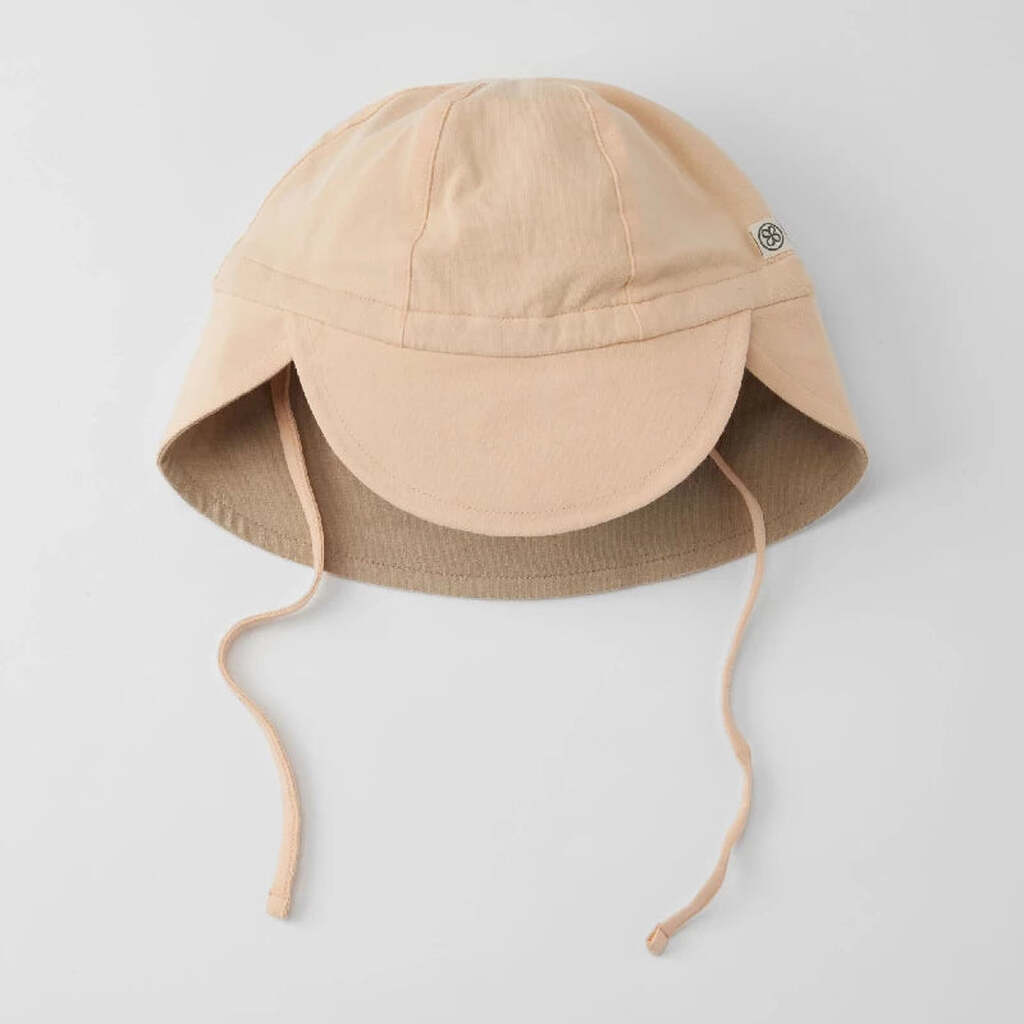 Sun Hat (Reversible) - Peachy Summer/sandy Beach (0-6m)