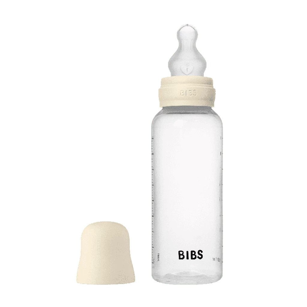 Bibs Baby Flaske Rund Latex 1 Pack 270 ml Medium Flow Ivory