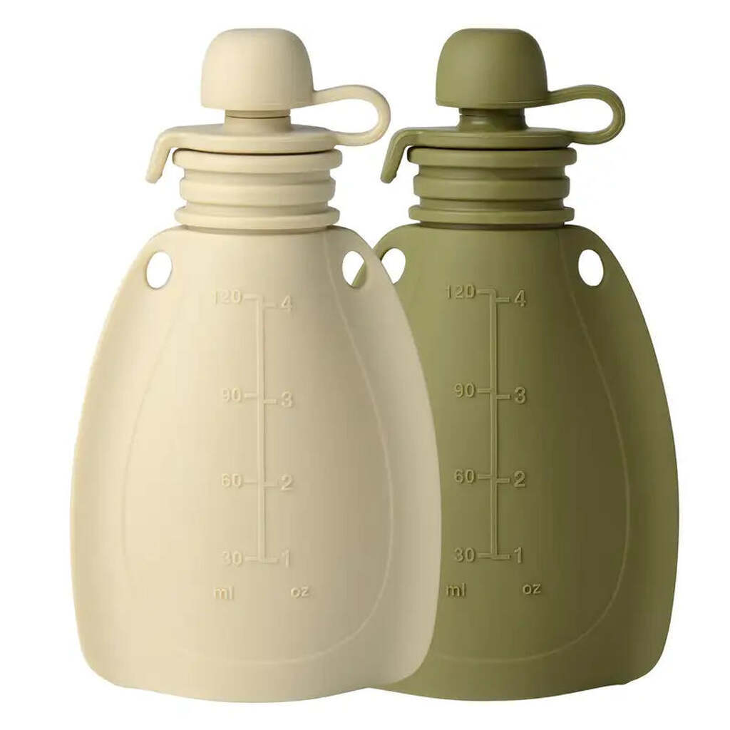 Smoothie Flaske 2 Pak - Beige/ Moss Green