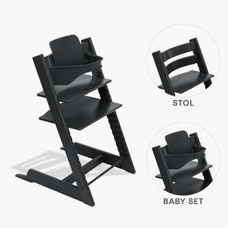 Stokke Tripp Trapp Bundle - Højstol og Babyset - Sort