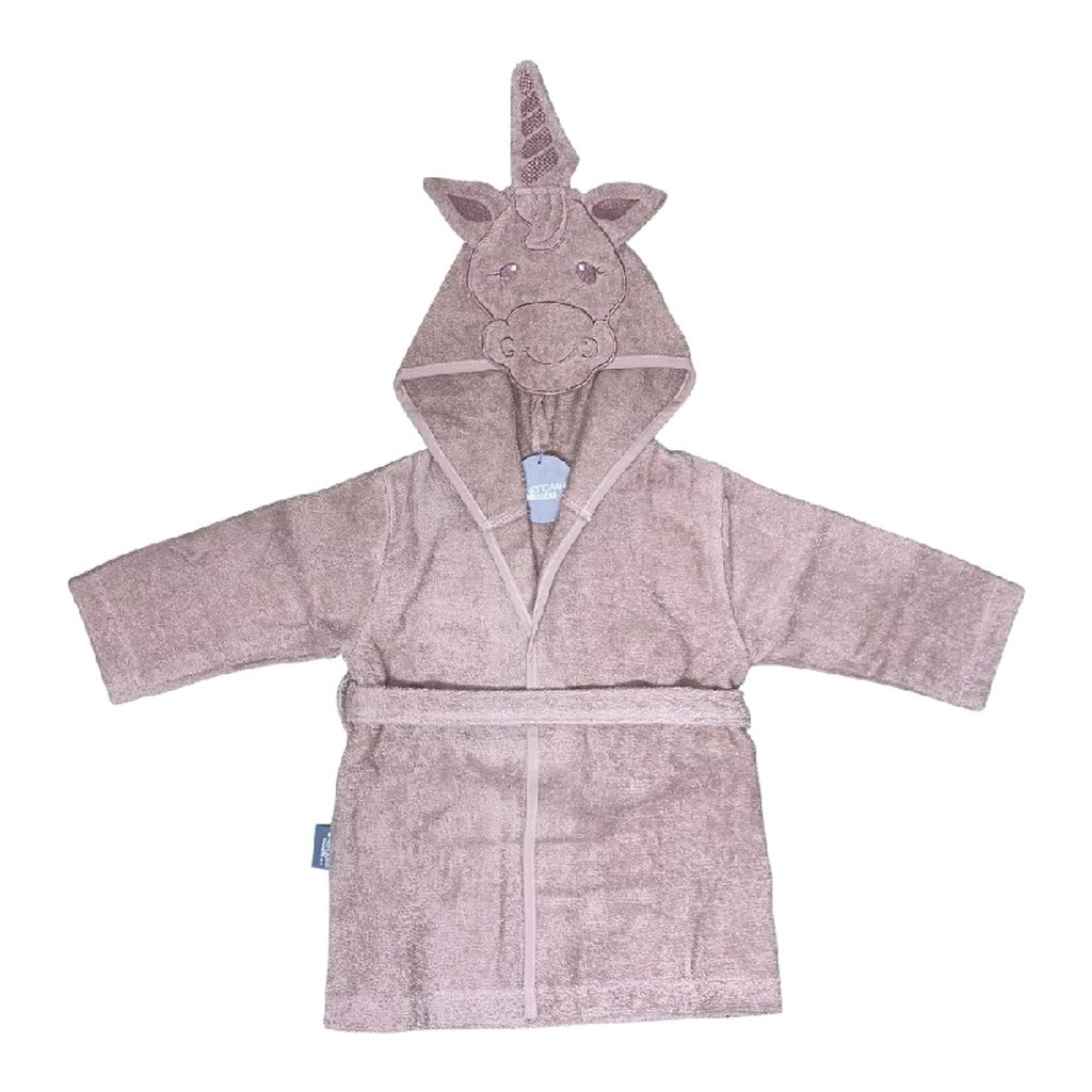 NM Badekåbe Mauve m/ Enhjørning på Hætten Str. 1 år