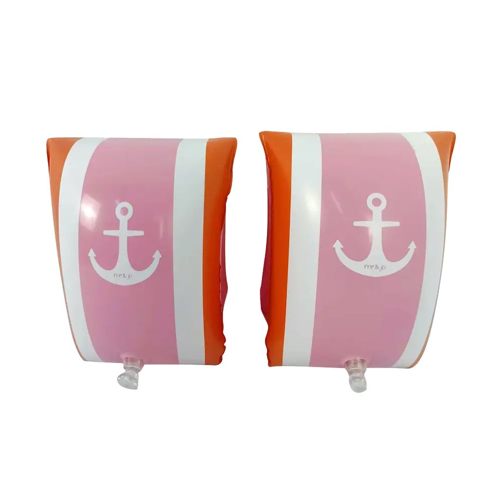 Me&Jo Badevinger i pink og brun / Swimming armbands in pink and brown