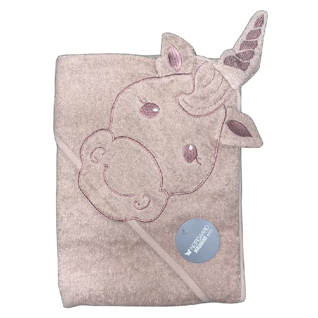 NM Badeslag mauve m/ unicorn str. 100x100 cm.