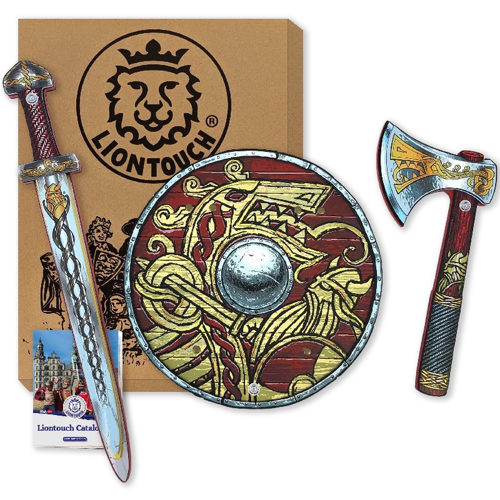 Liontouch Viking Gavesæt Med Sværd / Økse og Skjold