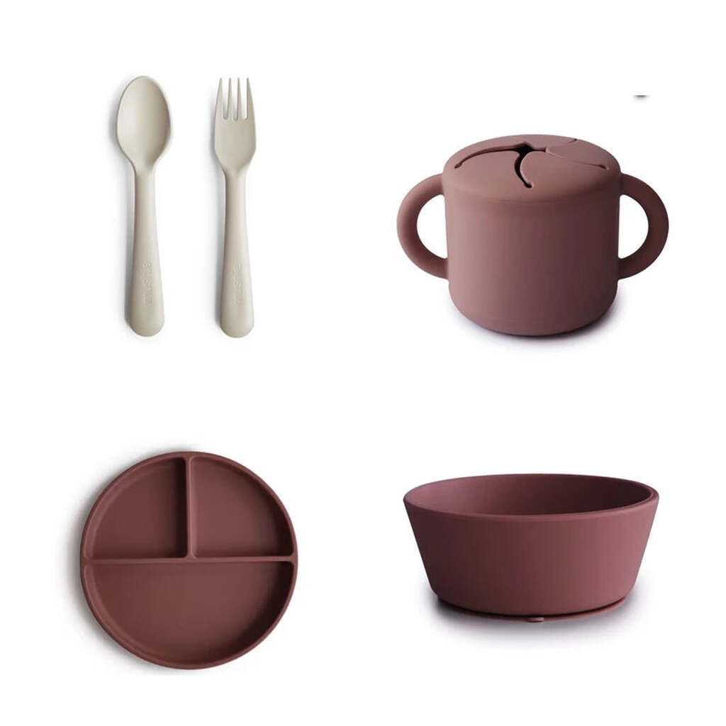 Mushie Silikone Spisesæt - Woodchuck