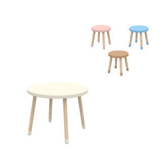 Flexa Dots 1 Bord + 1 Taburet - Blushing Pink / Cream