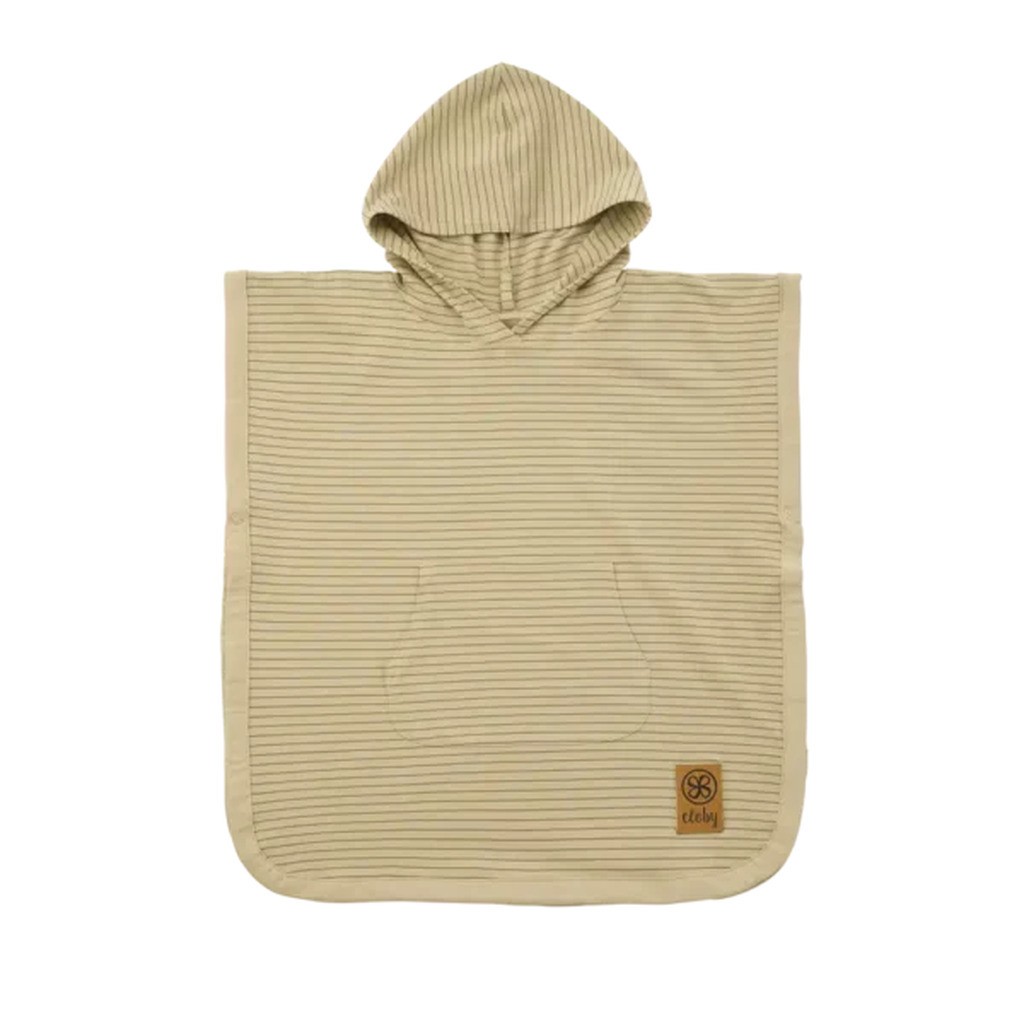 Cloby UV Poncho - Sandy Beach/olive Green (3-5 år)