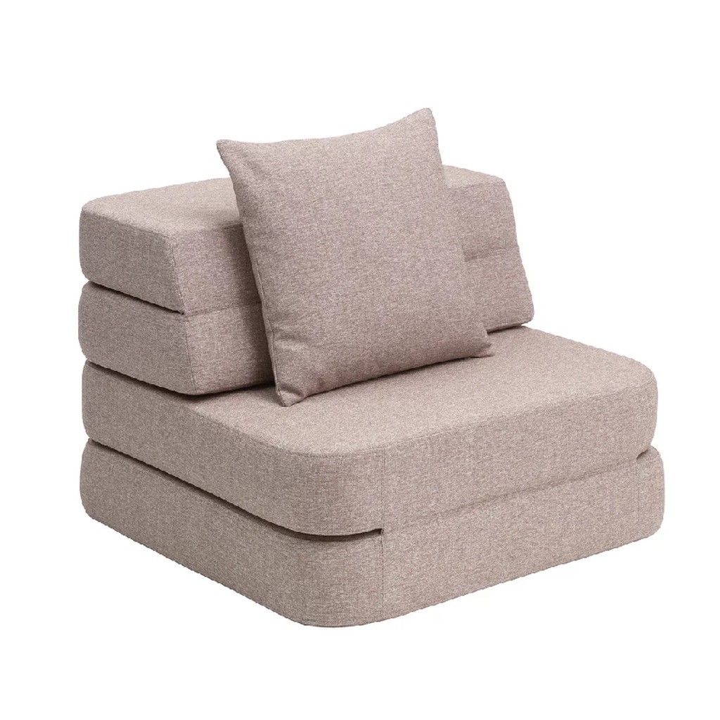 by Klipklap 3 Fold Sofa Single Soft - Flere Farver - Soft Rose w. Rose