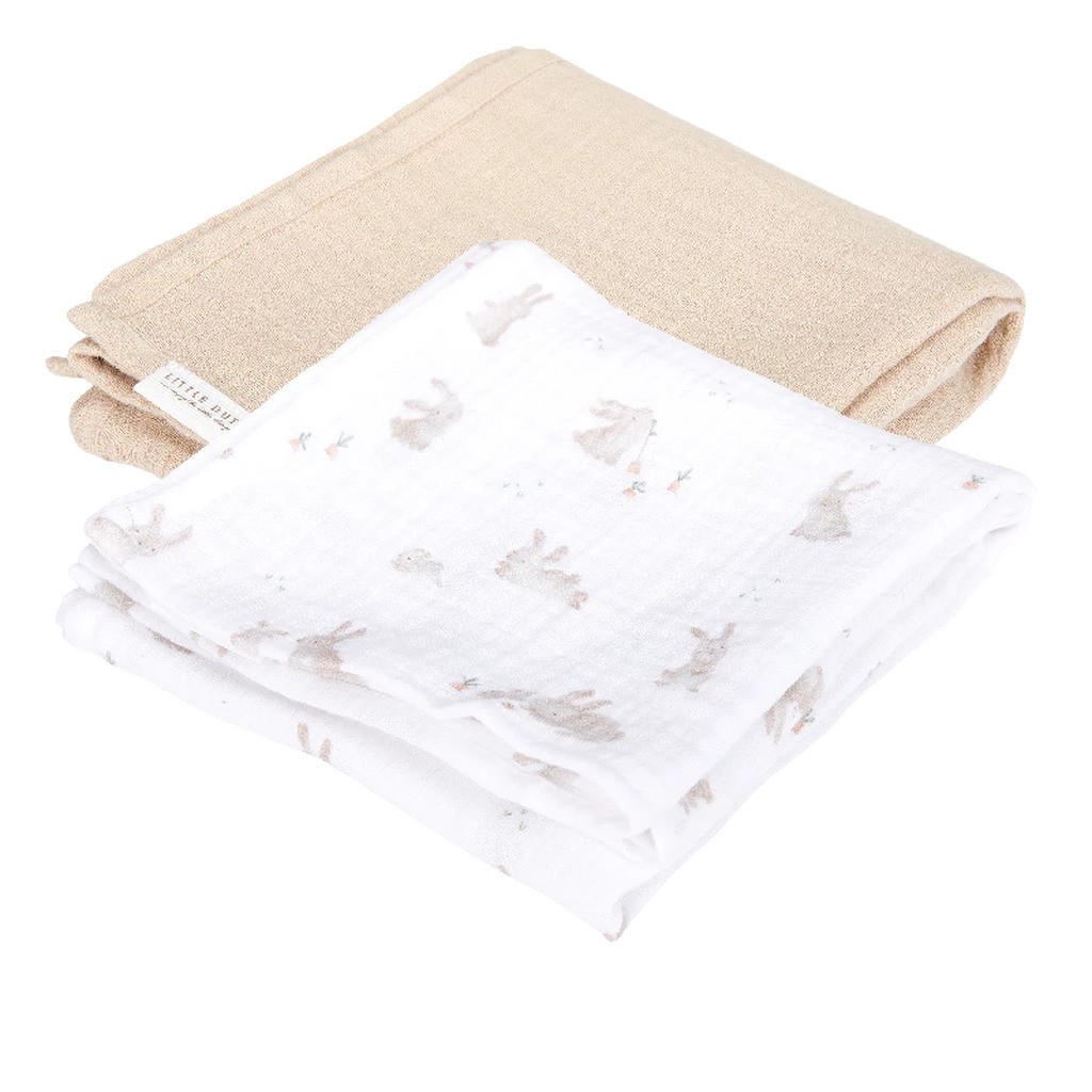 Little Dutch - Stofbleer 70 x 70 muslin - Baby Bunny / Beige