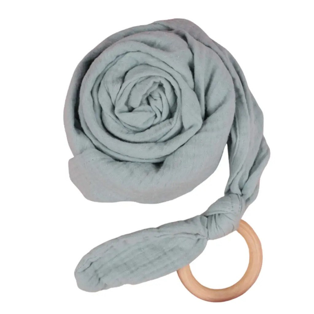 Cigit Muslin Babytæppe med Ring - lys Grøn